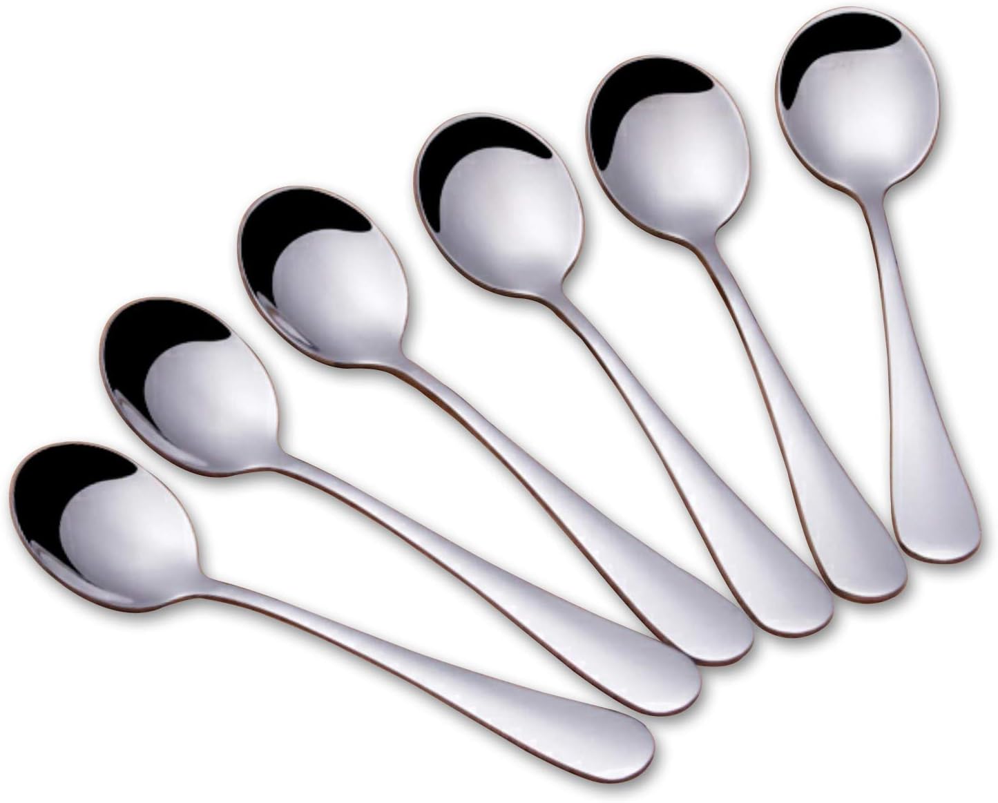 4.9" Stainless Steel Teaspoon,Set of 6,Round Spoons Use for Home