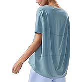 altiland Curved-Hem Workout T Shirt for Woman, Ultra-Soft Quick Dry Athletic Tee Yoga Running Oversized Short Sleeve Tops