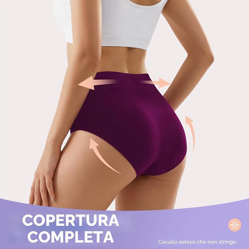 Mutande Donna Cotone Vita Alta Slip Modellante Mutandine Post Parto