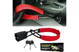 ASENDIWAY Steering Wheel Lock Universal Anti Theft Car Lock with 3 Keys Fit Most Cars Vehicle Truck SUV Van