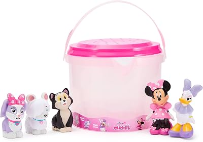 Disney Store Minnie Mouse Bath Toy Set with Bucket and 5 Figures Official
