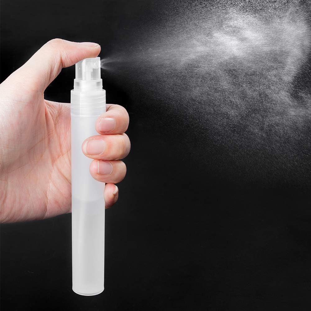 BENECREAT 12PCS 30ml Mini Plastic Spritzer Bottle Frosted Fine Mist Spray Tubes, 2PCS Transfer Pumps, 4PCS Funnels and 4PCS Pipettes for Perfume Lotion Liquids: Everything Else