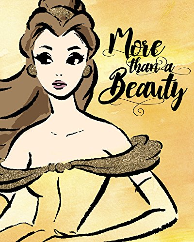 Belle Fashionista  Line Drawing Style Gold Glitter Embellished Canvas 16W x 20H x 1.25D