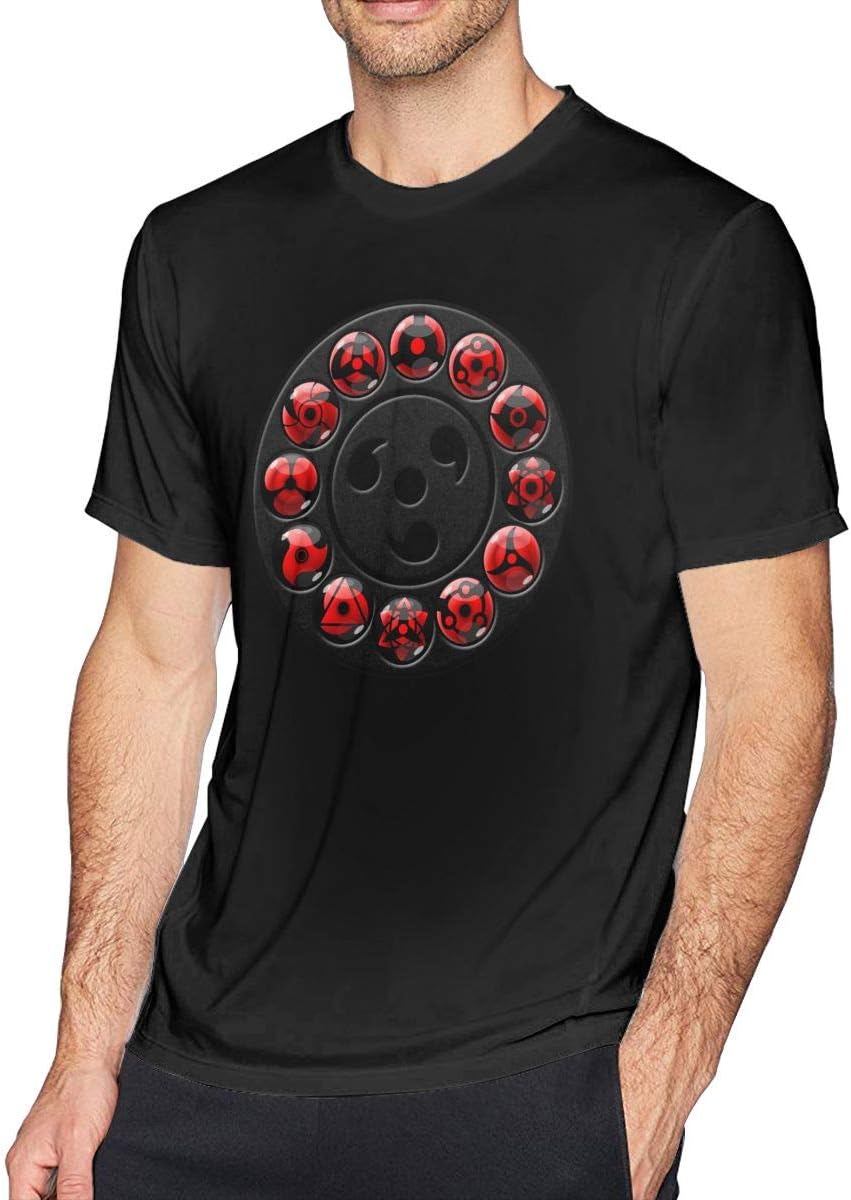 DDHHYY Anime Naruto Uchiha Itachi Sharingan Men's Short Sleeve T-Shirt