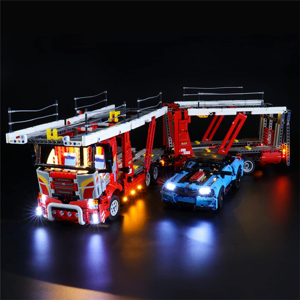 GEAMENT LED Light Kit Compatible with LEGO Car Transporter - Lighting Set for Technic 42098 Model (Building Set Not Included)