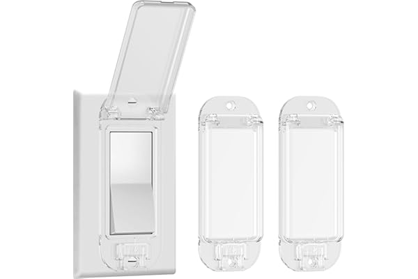2 Light Switch Guard Cover, Baby Proof Wall Switch Cover Guard for Rocker Light Switch Protects Your Lights or Circuits from