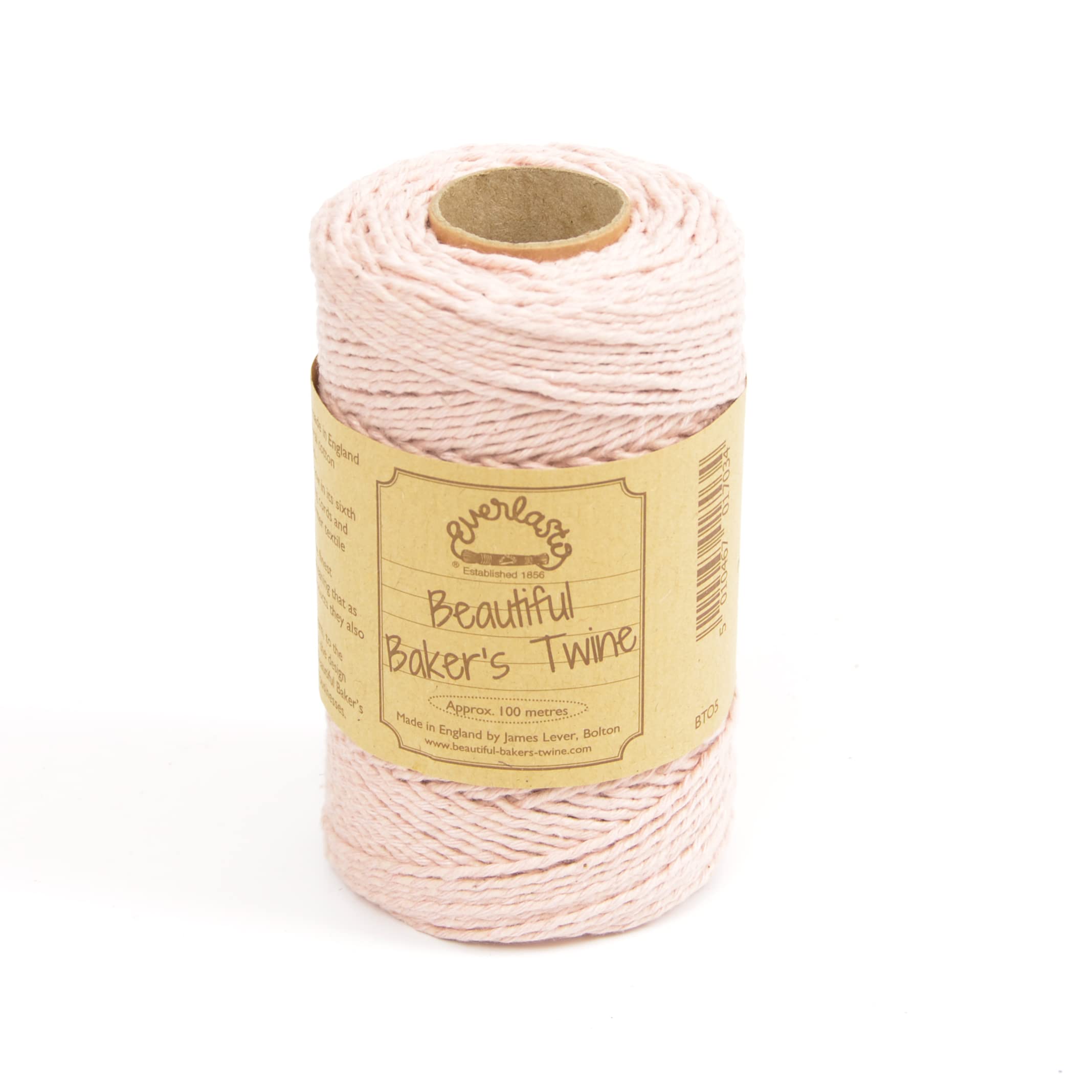 100m - Everlasto 'Solid' Beautiful Baker's Cotton Craft Twine (2mm approx) (CHERRY BLOSSOM)