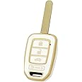 vurbemes 360 Degree Soft TPU Protector Key Fob Cover Case fit for Honda 2016-2017 Accord 2016-2019 Civic 2014-2015 CR-V Keyless Entry Key Fob (White)