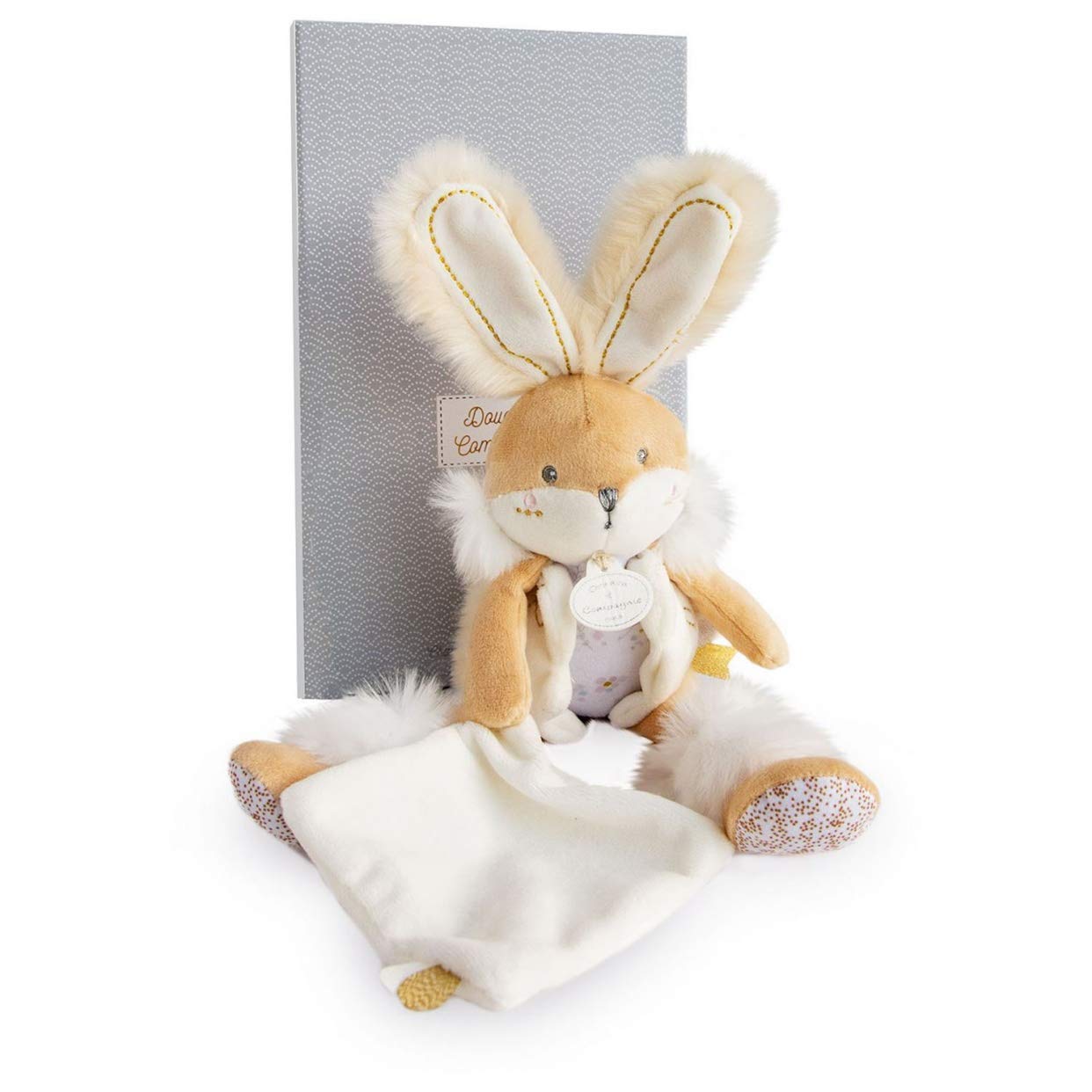 Doudou et Compagnie DC3485 Rabbit Sugar White Pantin with Blanket Beige