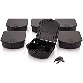 B&amp;G Standard Rodent Station, 6 Pack with Universal Key, Tamper-Resistant | Low-Profile Bait Box For Mouse &amp; Rats, Refillable And Easy To Clean, For Indoor And Outdoor Rodent Control