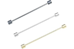 VVCOME 3PCS Men's Classic Brass Shirt Collar Bar Tie Pins Set for Wedding Business with Gift Box
