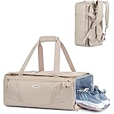 ECOHUB 40L Gym Bag for Women Men Water Resistant Sports Duffle Bag with Shoe Compartment & Wet Pocket, Travel Weekender Camping Backpack