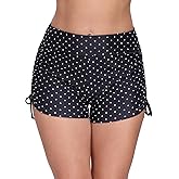 Halcurt Women's High Waisted Swim Board Shorts (Available in Plus) Tummy Control Side Drawstring Swimsuit Bottoms