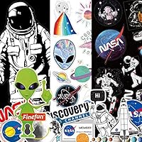 41 Pcs NASA Stickers LOHO WONDERZ Cool Alien Stickers for Water Bottle Laptop Planner Suitcase ipad Car Luggage Waterproof Vinyl Stickers Decals for Teens
