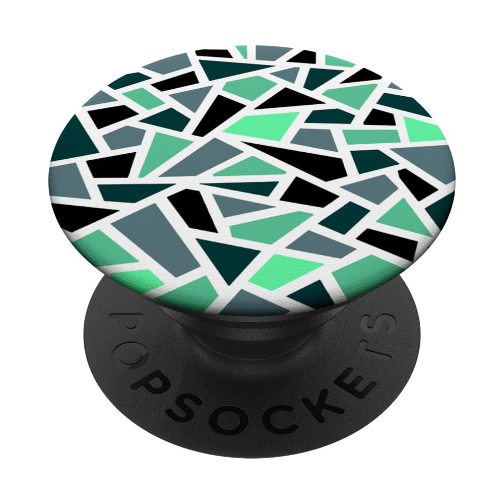 Geodesic Abstract Pattern 17 Teal Blue Green PopSockets Swappable PopGrip