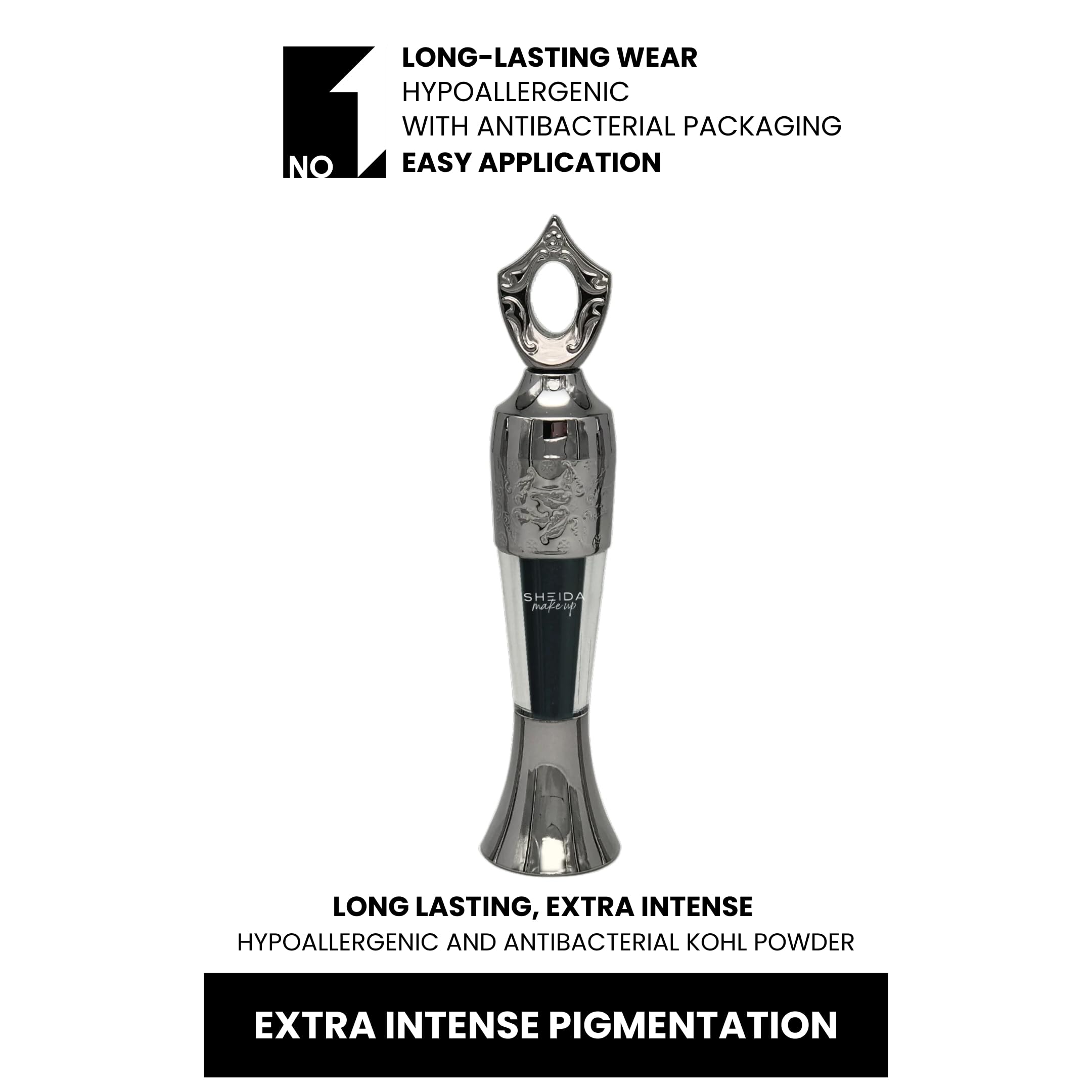 Sheida Powder Eyeliner Handmade 100% Natural Eyeliner in Powder Form, Long-Lasting Liner Arabic, Intense Color, Smudge-Proof Multi Color Shades Available