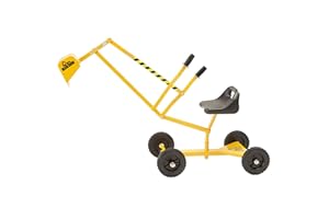 THE BIG DIG Big Dig Toy Excavator Ride, Sand Digger w/ 360 Rotation Base for Kids Ages 3 & Up, Yellow - Outdoor Playground and Beach Construction Riding Toys for Children