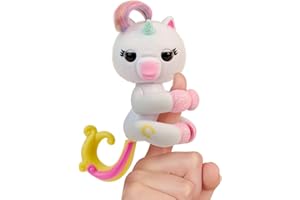 Fingerlings 2023 New Interactive Baby Unicorn Reacts to Touch – 70+ Sounds & Reactions – Lulu (White)