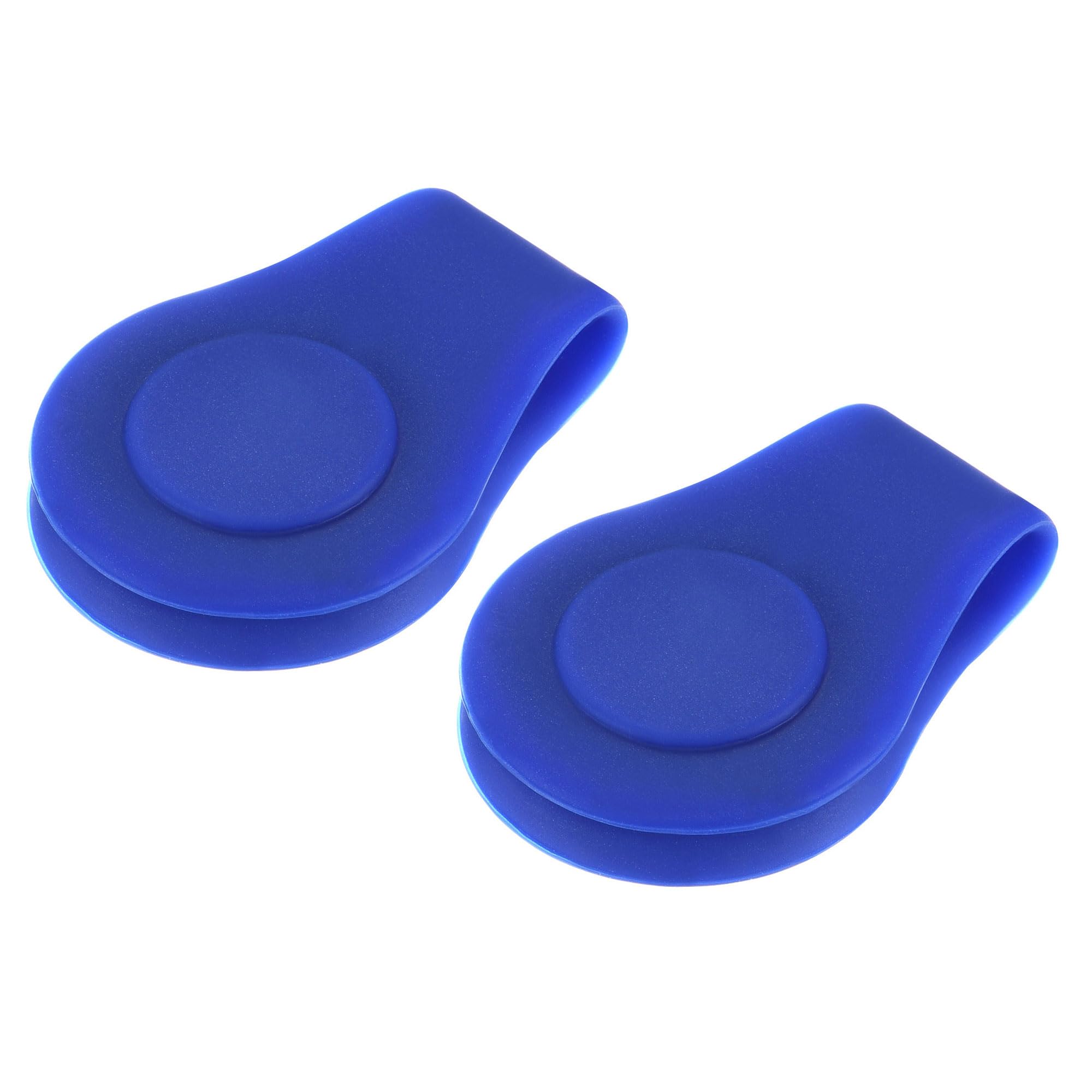 M METERXITY 2 Pack Golf Hat Clip - Silicone Golf Ball Marker Hat, Magnetic Anti-rust, Apply to Golfer Women Men (Blue)
