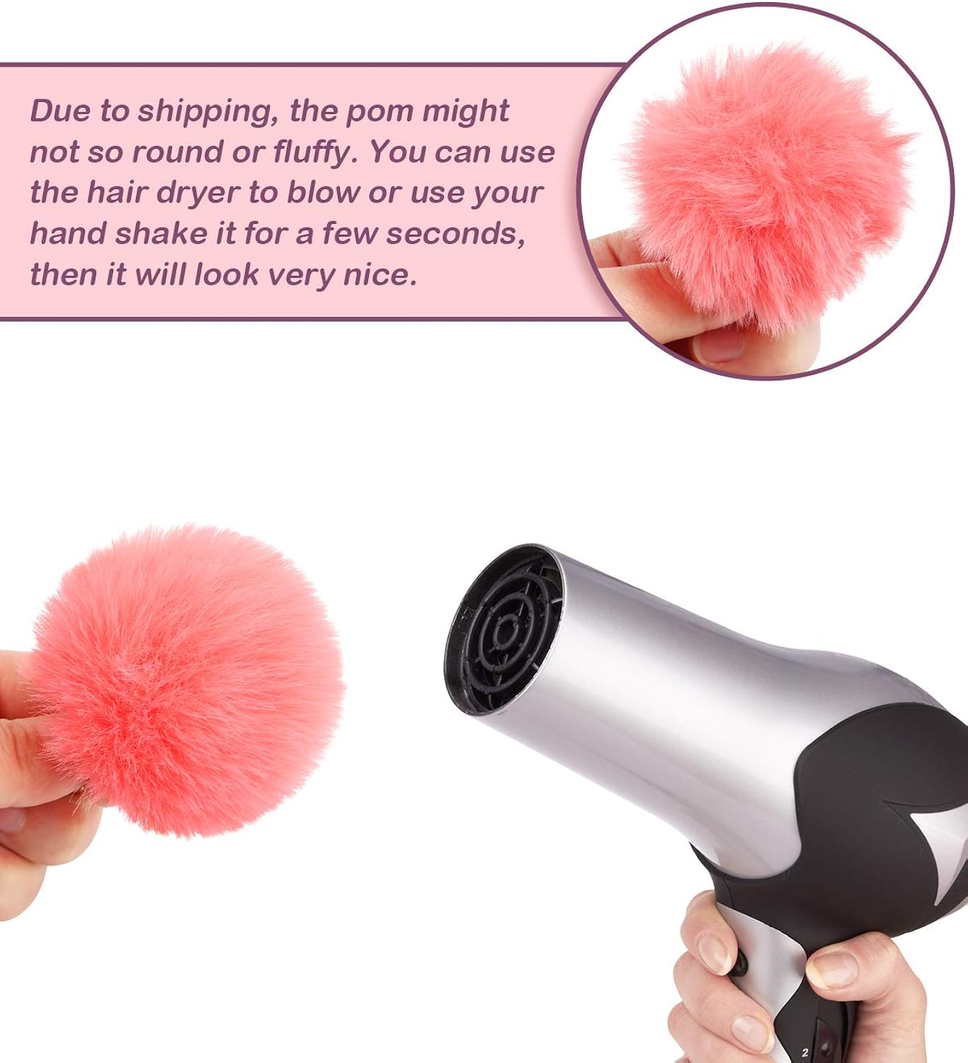 Auihiay 130 Pieces Pompoms Keychain Set Include 26 Faux Fur Pom Poms Balls, 26 Letter Beads and Keyrings for DIY Pom Poms Keychain Bag Charm Accessories at  Women’s Clothing store