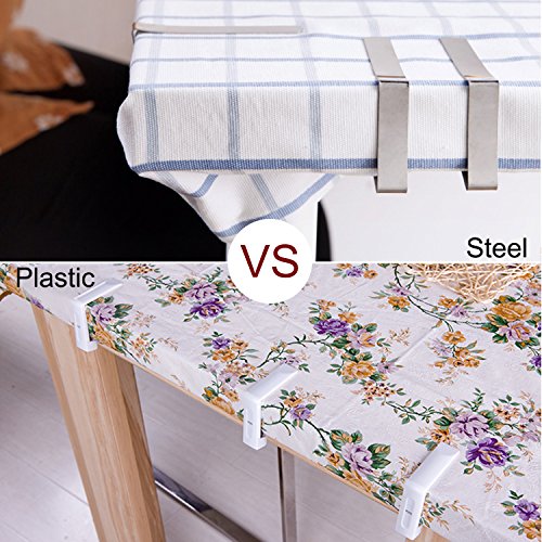 GUSTYLE 12 Packs Tablecloth Clips, Stainless Steel Table Cover Clamps to Keep Your Tablecloth Stable and Smooth - Thumbnail 4