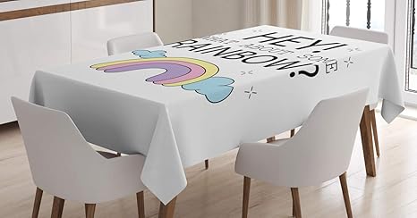 Amazon Com Ambesonne Girl Slogan Tablecloth Hey What About
