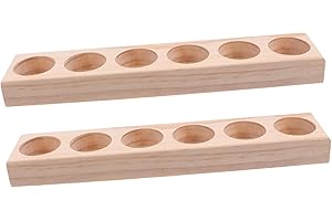 HOLIDYOYO Essential Oil Bottle Display Stand - 6 Slot Wooden Organizer for Essential Oils Perfumes and Lipsticks Compact and 