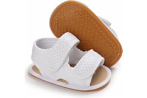 SOFMUO Baby Girls Boys Sparkly Bowknot Sandals Premium Soft Anti-Slip Rubber Sole Infant Summer Outdoor Shoes Toddler First Walkers