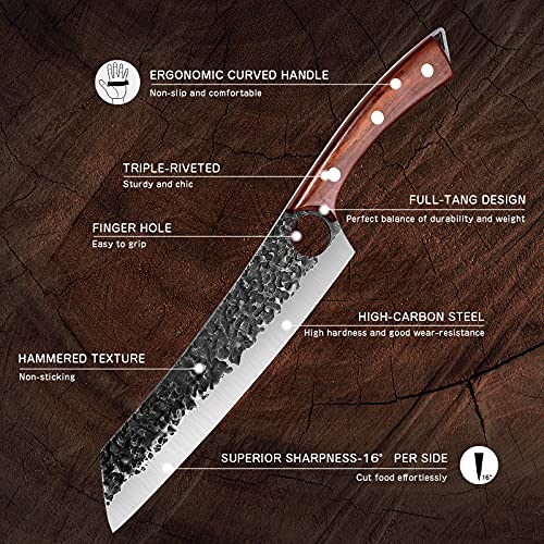 Purple Dragon Chef Knife Meat and Vegetable Cleaver Knife Hand Forged ...