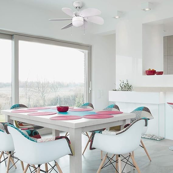 Marea Ceiling Fan With Light Modern 76 2 X 76 2 X 41 5 Cm White