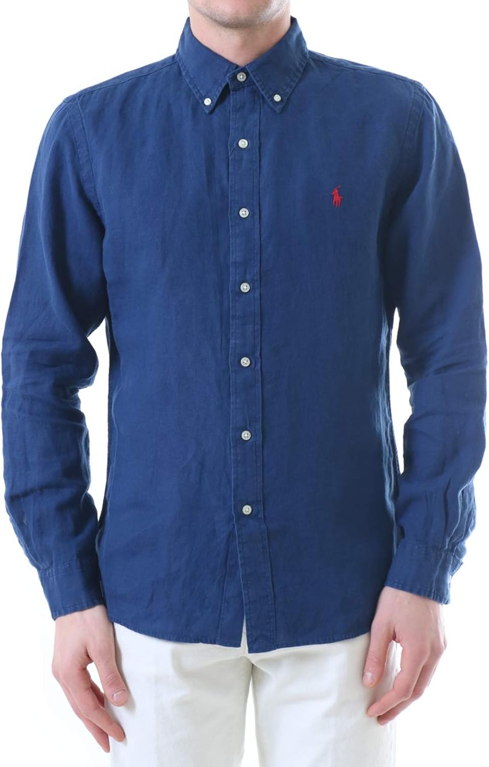 Polo Ralph Lauren Mod. 710794142 overhemd linnen slim fit heren blauw Amazon.nl