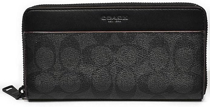 Amazon コーチ Coach 財布 長財布 メンズ F N3a Pvc シグネチャー アコーディオン ジップアラウンド ファスナー ブラック ブラック 並行輸入品 Coach コーチ 財布