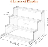Lifewit Clear Display Stand 12 Inch 4-Tier Plastic Riser for Vanity view 5