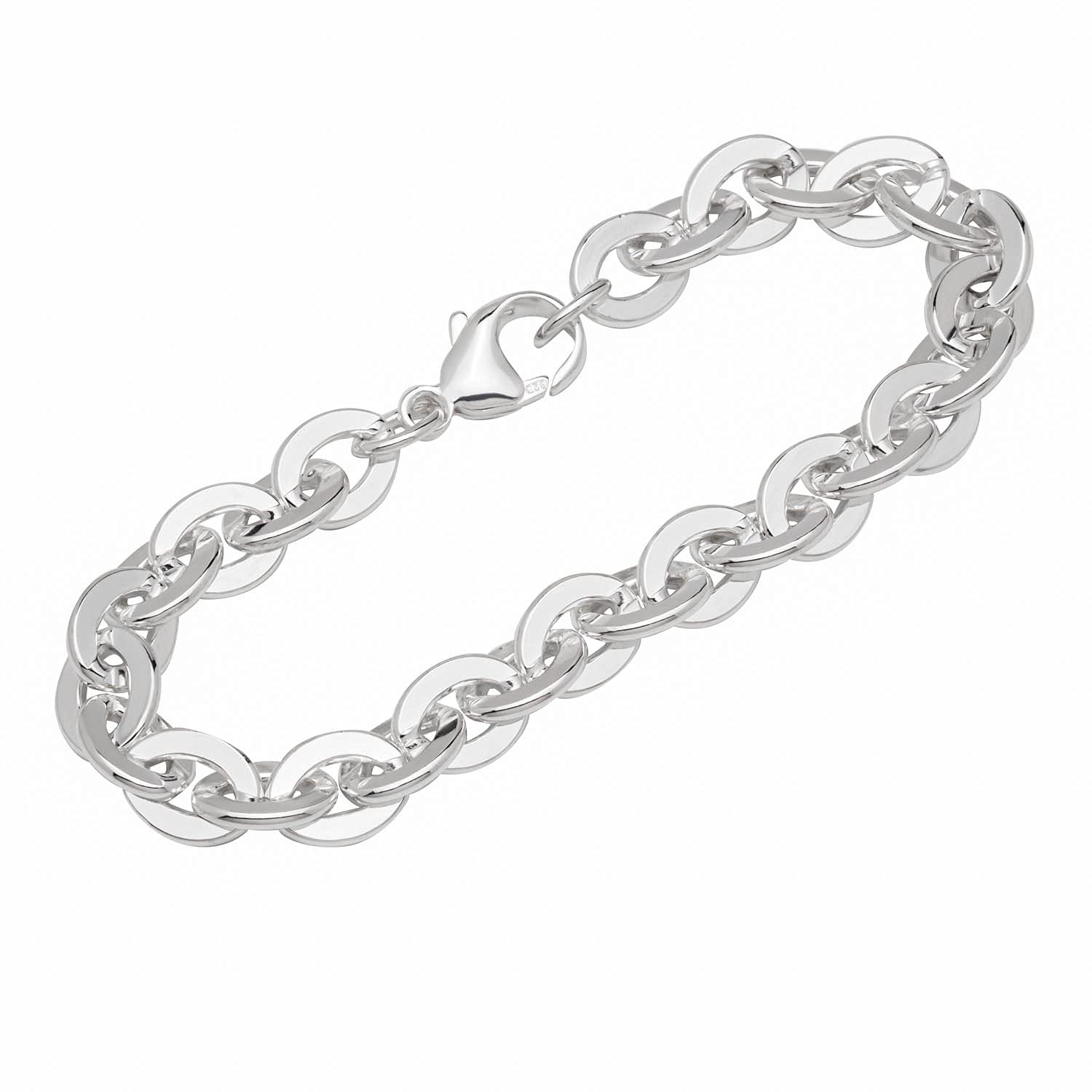 NKlaus bracelet 925 Sterling Silver 22cm anchorchain 4 edge unisex bracelet chain solid 13002