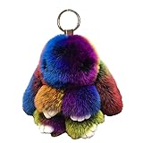 Unpafcxddyig Bunny Keychain Cute Soft Fur Keychain