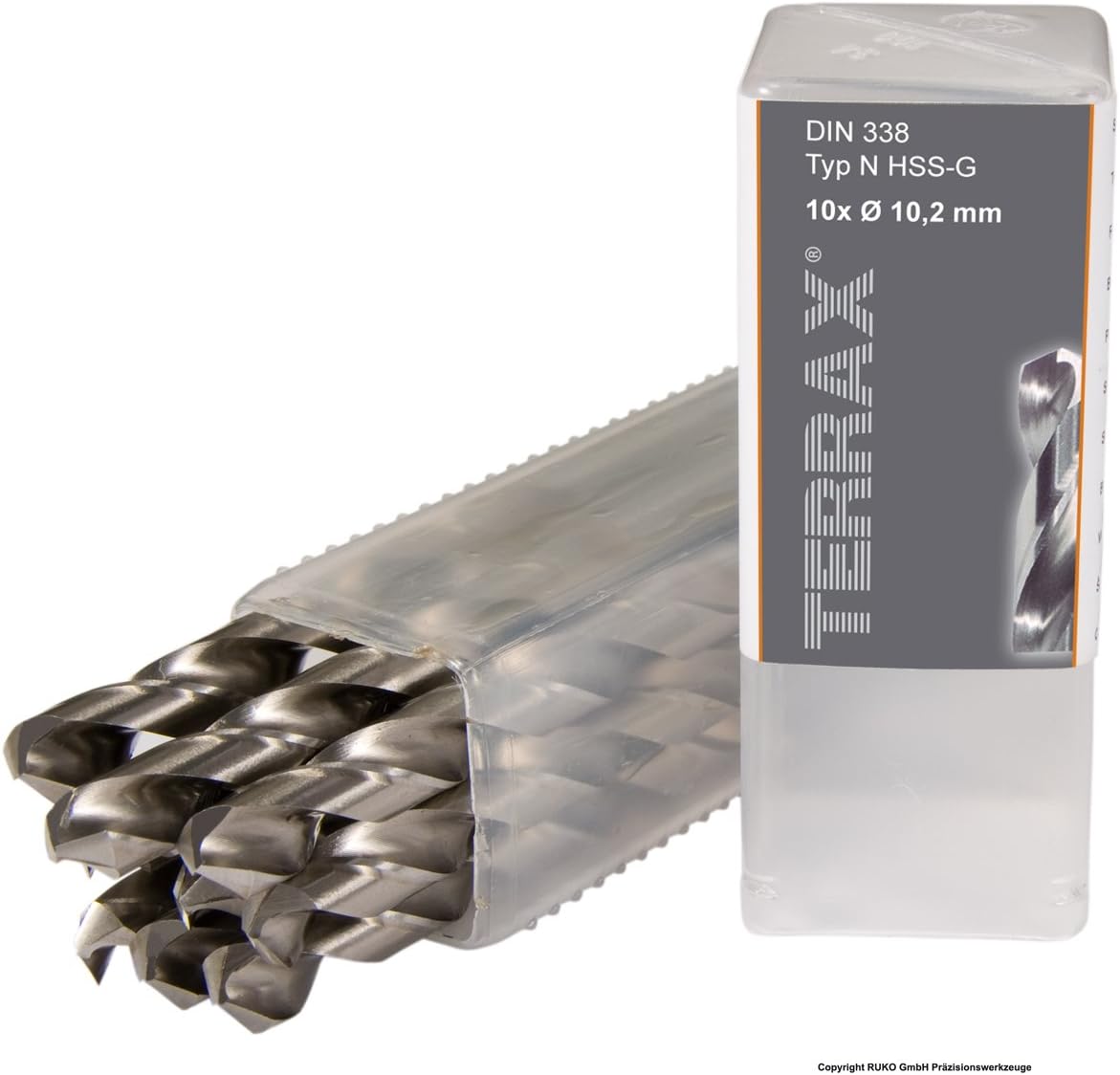 Ruko Terrax HSS-G Spiral Drill Bits 10.2 mm Pack of 5 in Plastic Pack - Image 3