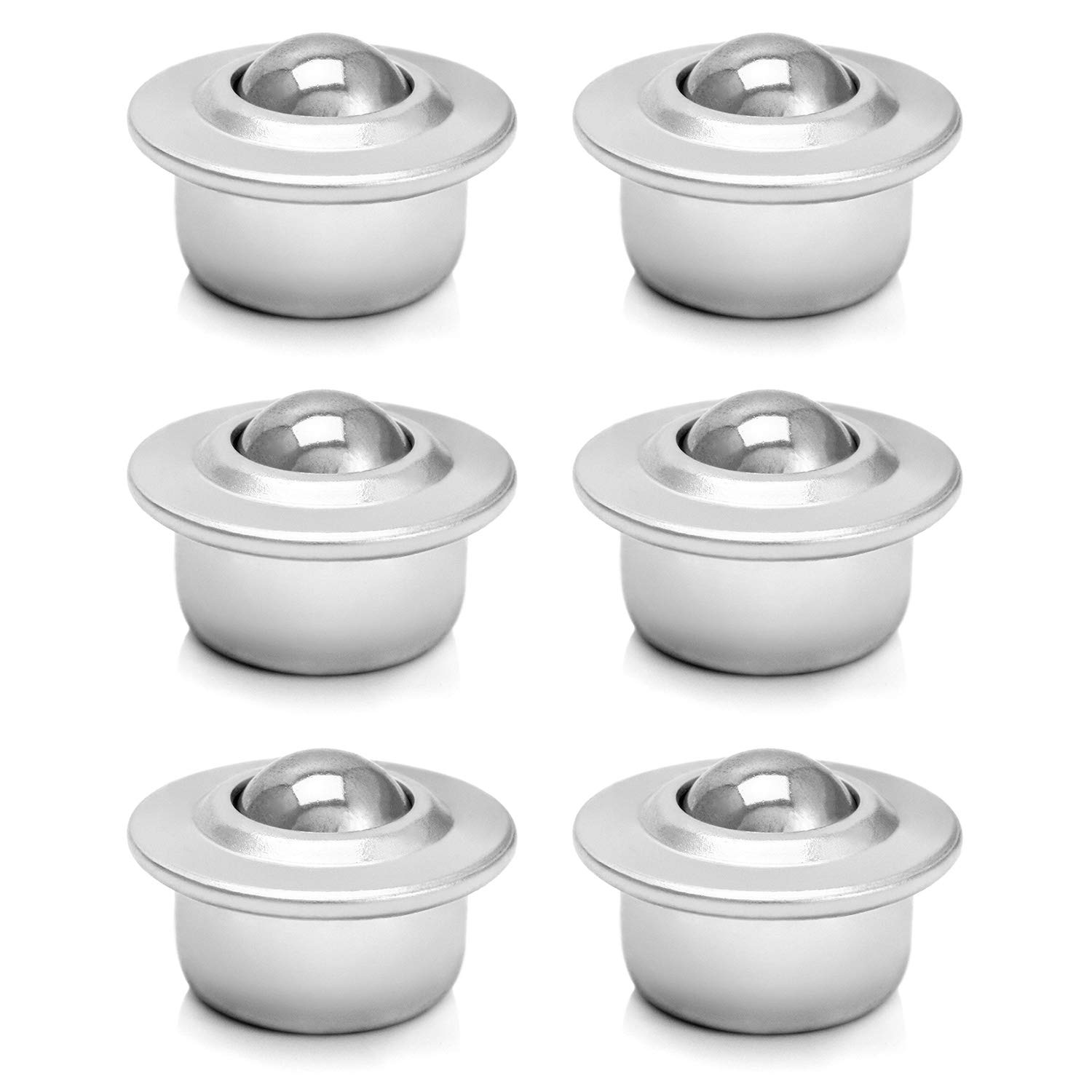 QWORK® 6Pcs 5/8” Durable Ball Transfer Bearing Casters, Universal Base Conveyor Roller Ball