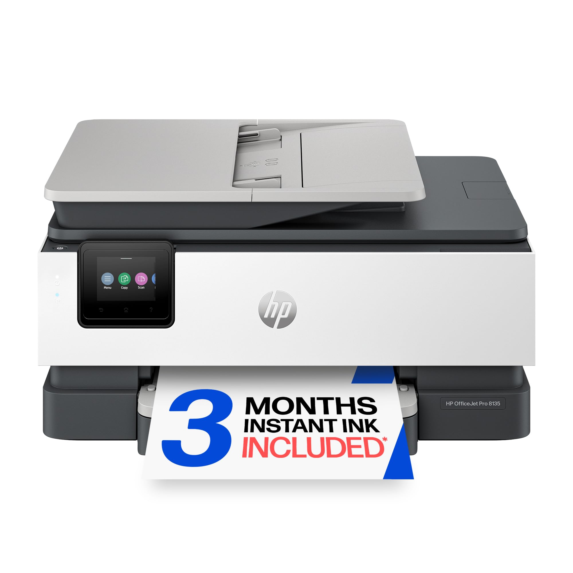 HP OfficeJet Pro 8135 Wireless All-in-One Color Inkjet Printer, Print, Scan, Copy, Fax, ADF, Duplex Printing Best-for-Home-Office, 3 Month Trial of Instant Ink Included, AI-Capable (C2VK1A)