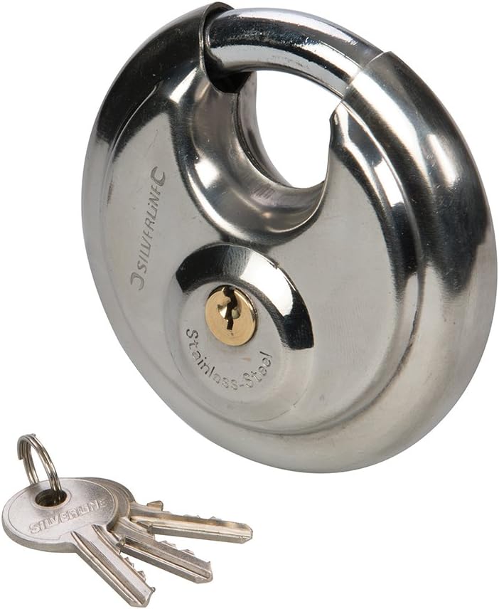 Silverline 436750 Stainless Steel Disc Padlock 90 mm