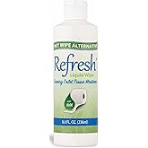 Refresh Liquid Wipe Toilet Paper Foam – Eco-Friendly Flushable Wet Wipe Alternative, Cleanses & Soothes with Witch Hazel & Aloe, Septic & Plumbing Safe 8 oz Dispenser Refill (1 Pack)