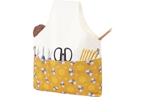 TOGETRUE Yarn Bag, Knitting Crochet Tote Bag, Lightweight Yarn Storage Bag Organizer, Travel Knitting Wrist Bag, Yarn Tote Bags for Crocheting, Holding Yarn, Knitting Needles (Bees)