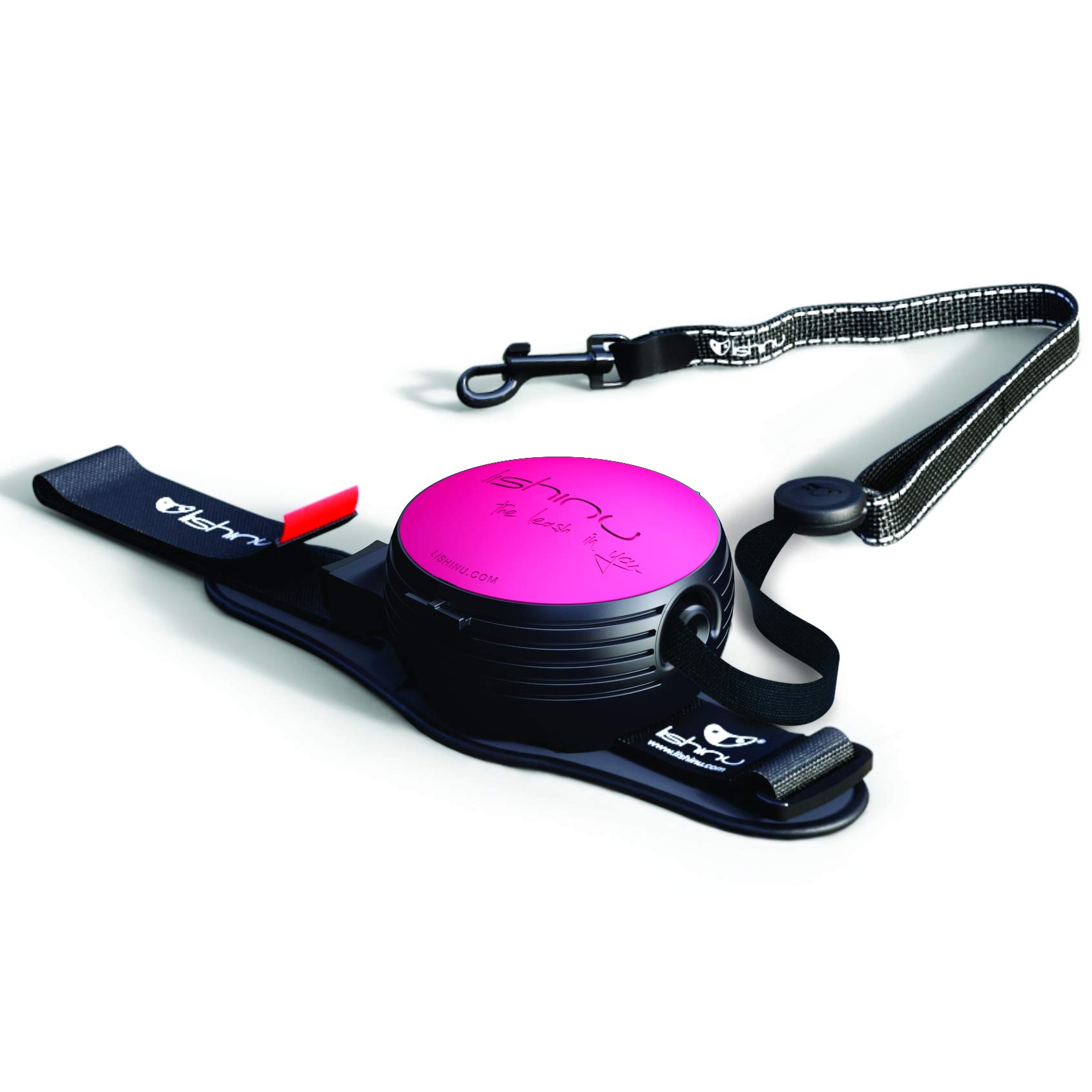 Lishinu 3830061190634 New 2 Original Retractable Dog Lead with Stop Button from 6 kg to 12 kg S Magenta