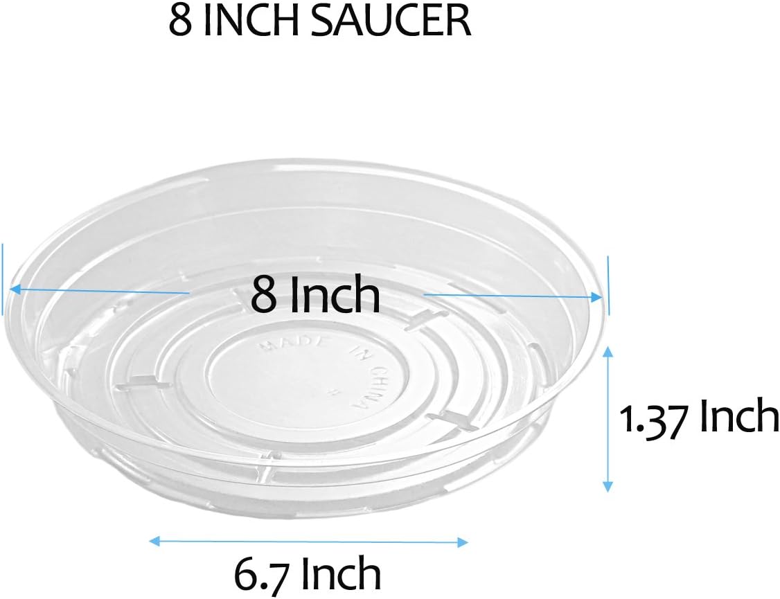 YIKUSH Clear Plant Saucers 18 Pack （6 inch / 8 inch /10 inch Flower Pot Tray Excellent for Indoor & Outdoor Plants : Garden & Outdoor