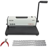 Rayson PD-1501 Coil Binding Machine with Inserter, 4:1 Pitch, 46 Holes | 46 round holes for A4-size sheets; electric coil inserter handles coils up to 7/8 inch for faster spiral binding.