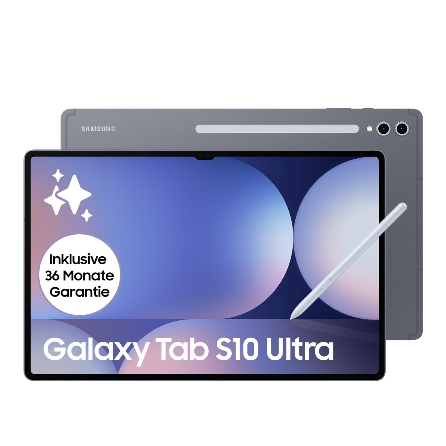 Samsung Galaxy Tab S10 Ultra AI Tablet, Android Tablet, 12 GB RAM, 1 TB Speicher, AMOLED-Display, Antireflexionsbeschichtung, Inkl. S Pen, 5G, Moonstone Gray, 36 Monate Herstellergarantie