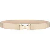 VONMELLI Womens Skinny Elastic Belt Stretchy Bow Belt for Women Dresses Thin Waist Ladies Belts