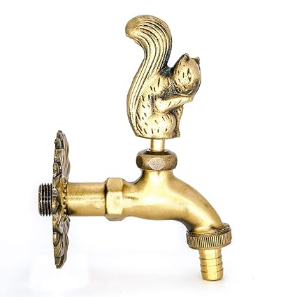 Amazon Com Aquafaucet Squirrel Decorative Antique Brass Garden