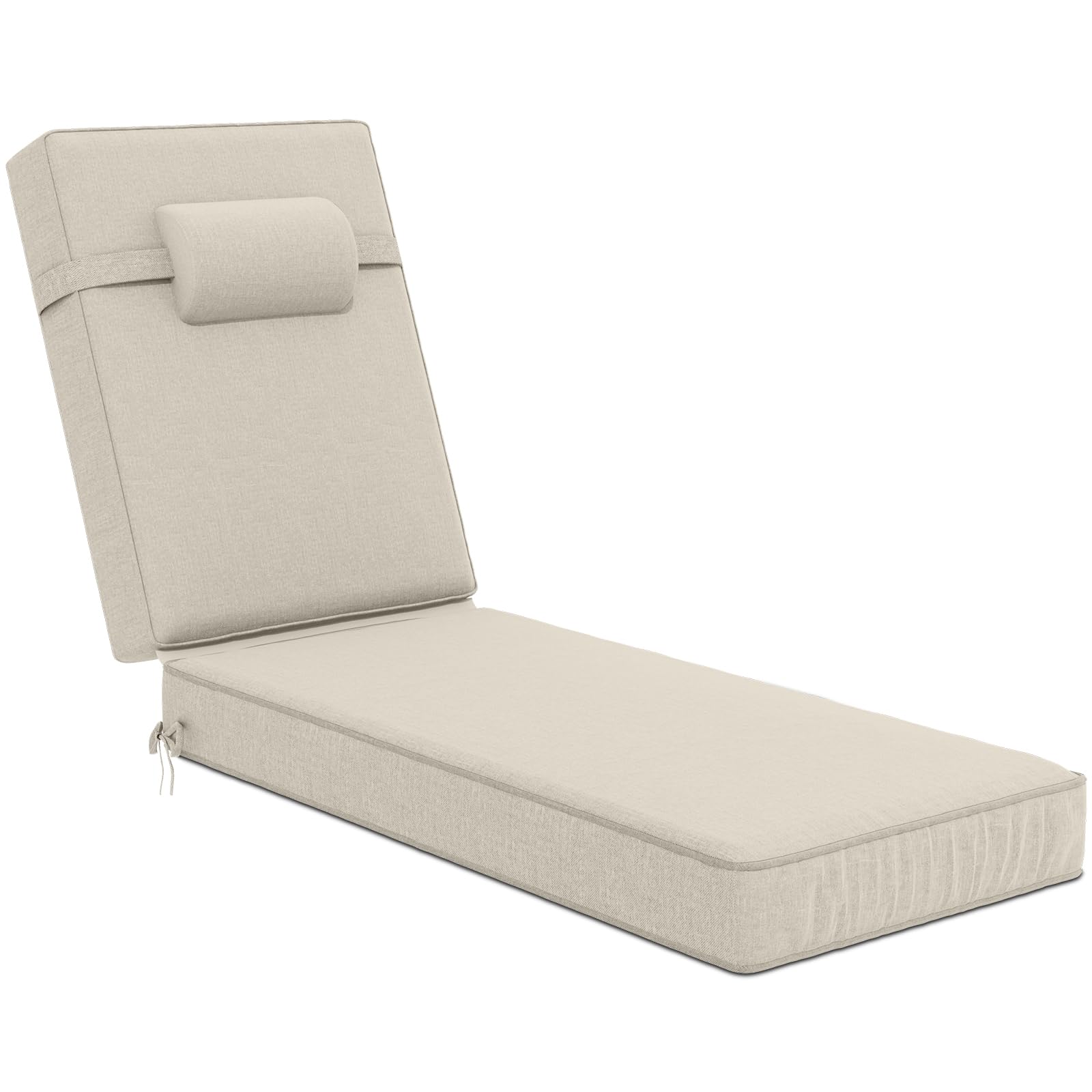 Photo 1 of *2 pack* 80 x 26 x 4 Inch Olefin Chaise Lounge Cushions, Lounge Chair Cushions with Headrest for Outdoor Furniture - Weather and Fade Resistant Patio Replacement Furniture Lounge Chair Cushion