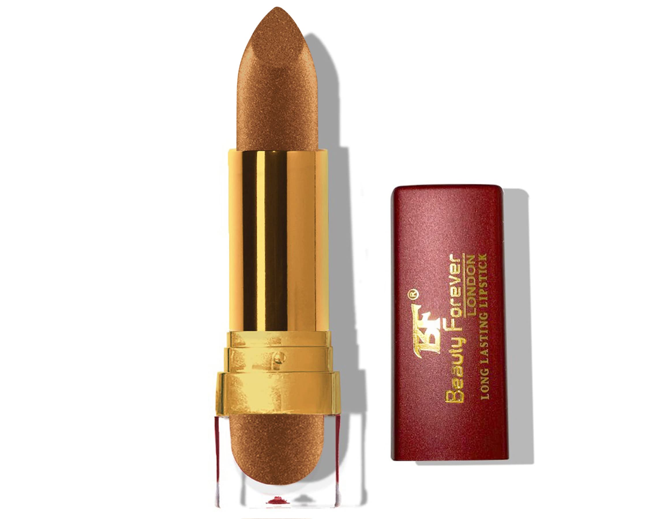 Beauty Forever Long Lasting Cream Lipstick, Glossy & Moisturising Lip Formula, Vitamin C & E Enriched, Hydrating Feature, High Impact Lip Colour, Available In 24 Shades (Golden Metallic (LL111))