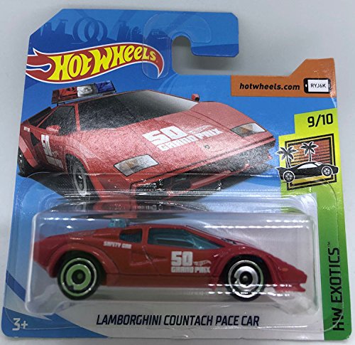 Hot Wheels 2018 Lamborghini Countach Pace Car Red 9/10 HW Exotics 217/365 (Short Card)